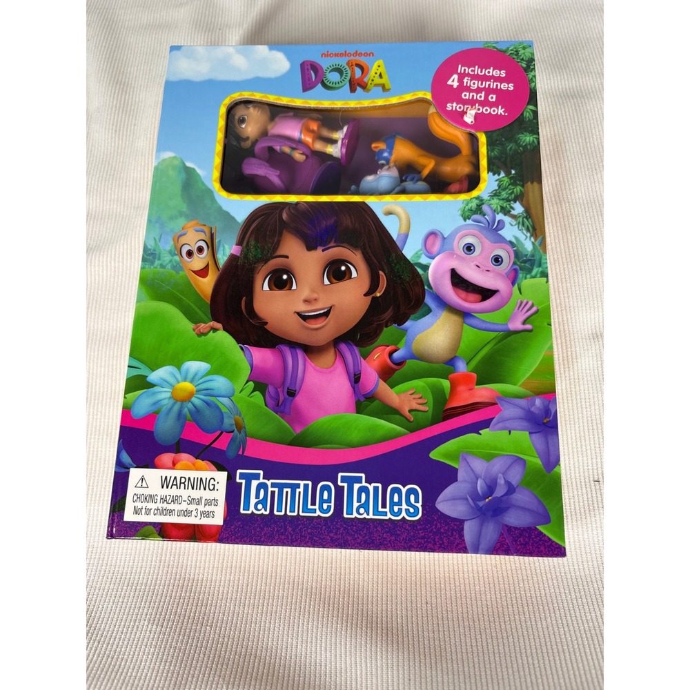 Nickelodeon Dora the Explorer Tattle Tales Storybook and 4 Figurines Set